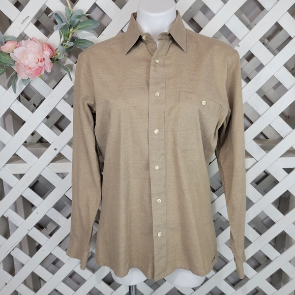 Vintage Christian Dior 100% Cotton Tan Blouse Size Medium - Picture 1 of 5